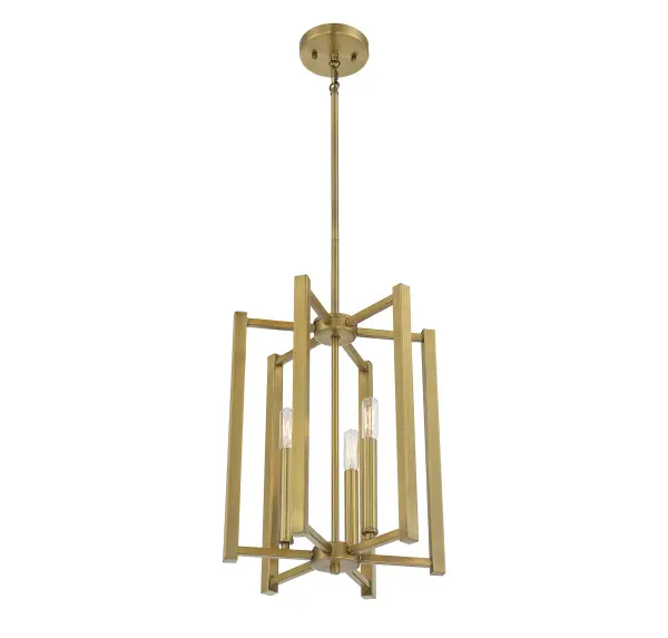Benson Three Light Pendant in Warm Brass - Image 4