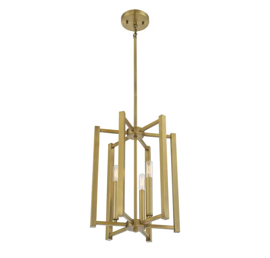 Benson Three Light Pendant in Warm Brass - Image 4