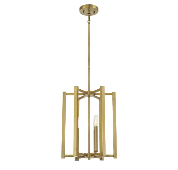 Benson Three Light Pendant in Warm Brass - Image 5
