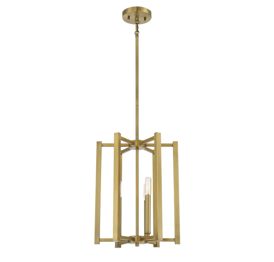 Benson Three Light Pendant in Warm Brass - Image 5