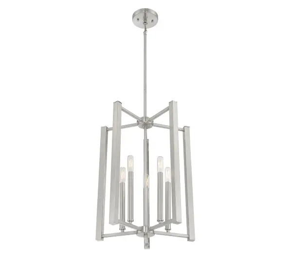 Benson 5-Light Pendant in Satin Nickel - Image 4