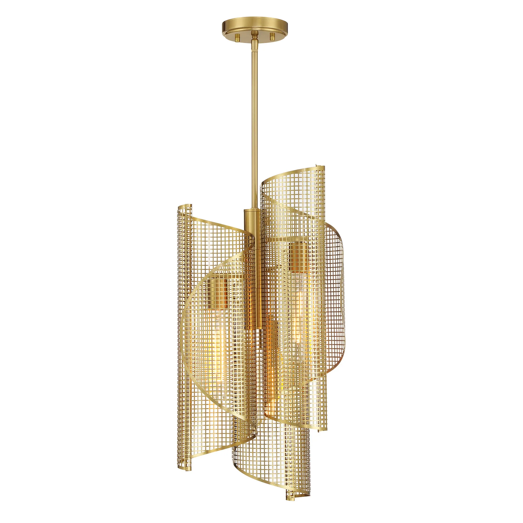 Hillbourne Three Light Pendant in Warm Brass