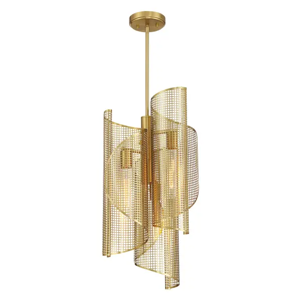 Hillbourne Three Light Pendant in Warm Brass - Image 3
