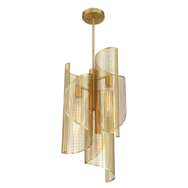 Hillbourne Three Light Pendant in Warm Brass - Image 4
