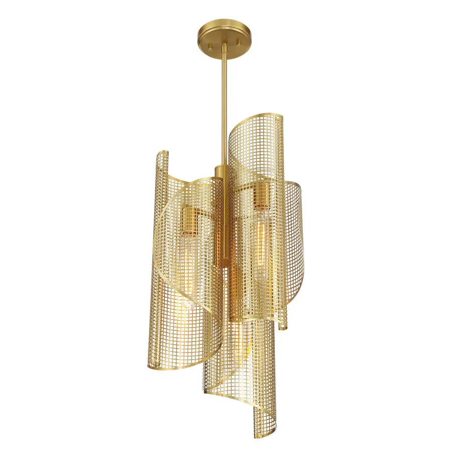 Hillbourne Three Light Pendant in Warm Brass - Image 4