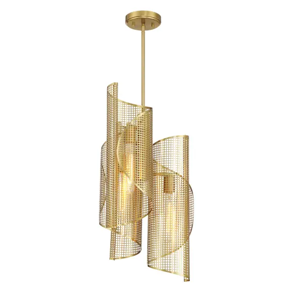 Hillbourne Three Light Pendant in Warm Brass - Image 5
