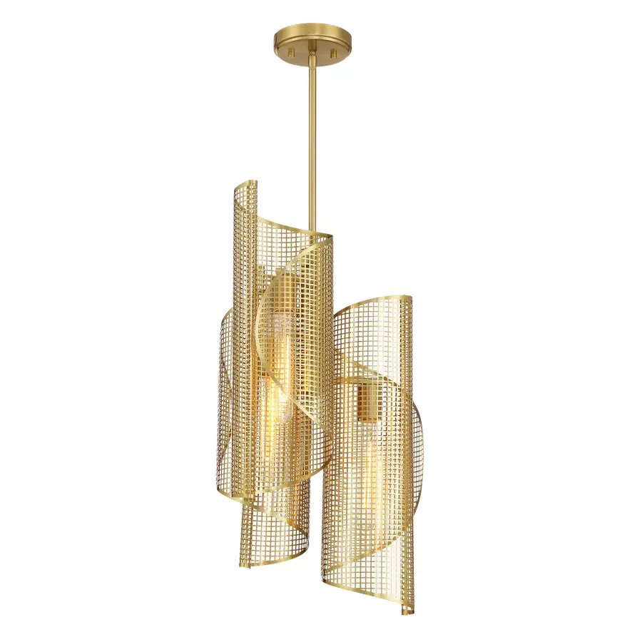 Hillbourne Three Light Pendant in Warm Brass - Image 5
