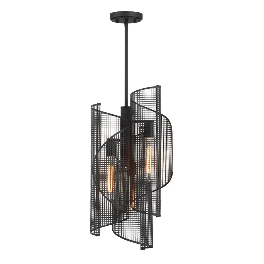 Hillbourne 3-Light Pendant in Matte Black - Image 1