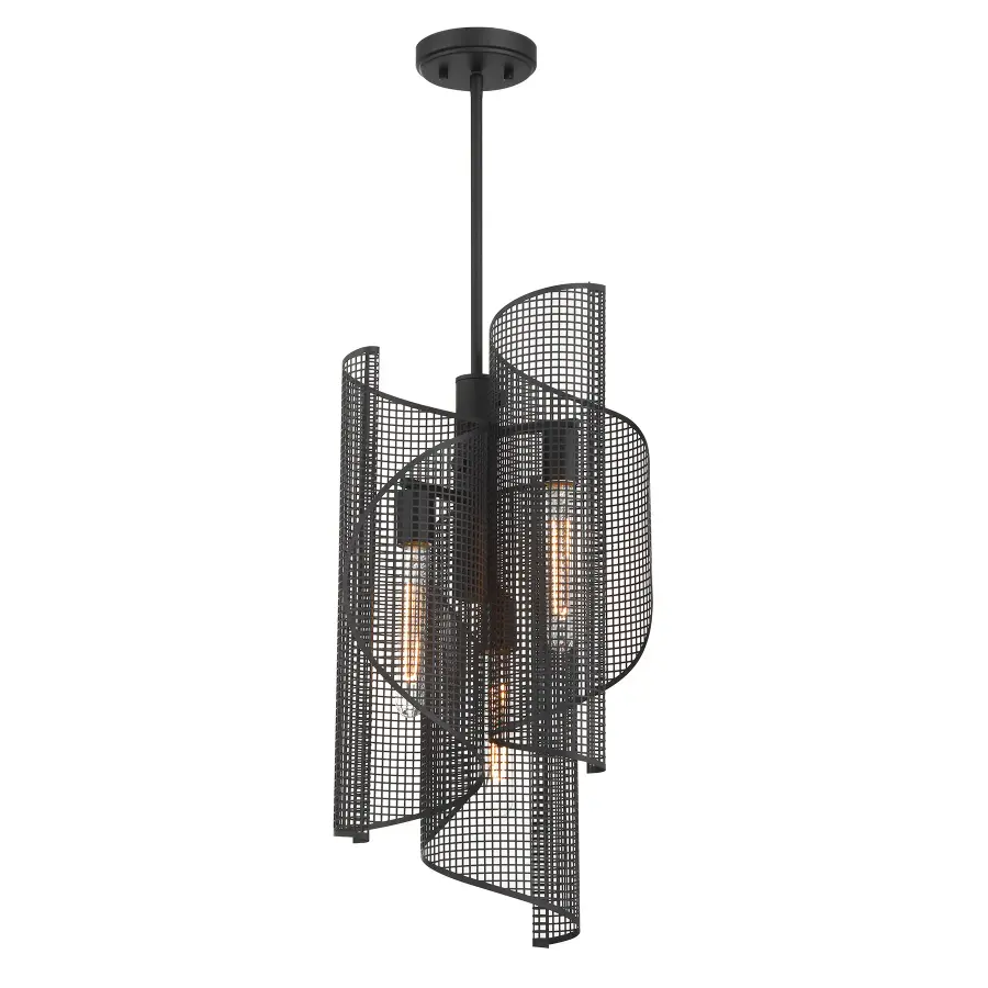 Hillbourne 3-Light Pendant in Matte Black - Image 3