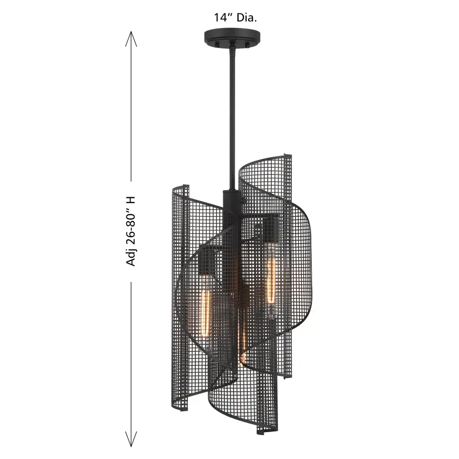 Hillbourne 3-Light Pendant in Matte Black - Image 8