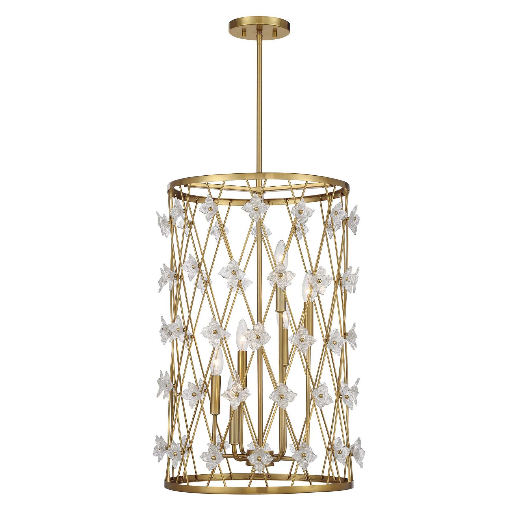 Bailey Six Light Pendant in Warm Brass