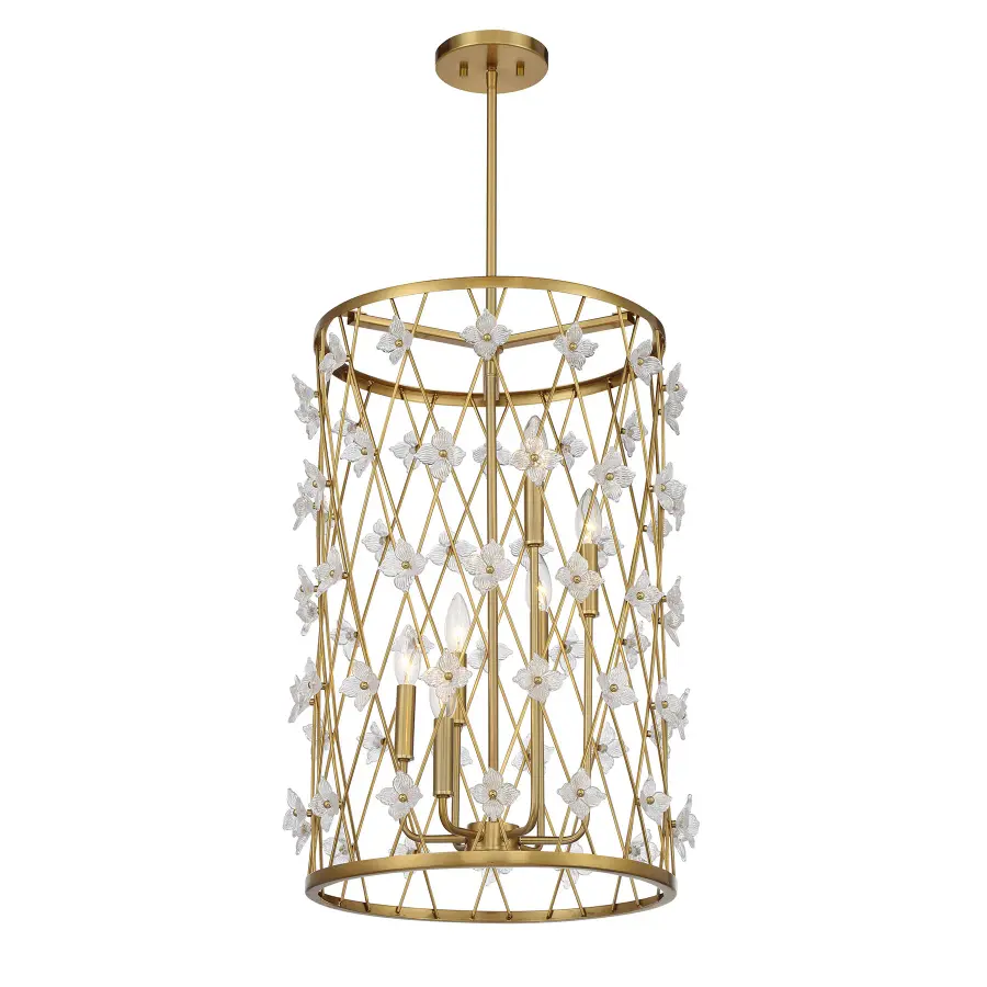 Bailey 6-Light Pendant in Warm Brass - Image 3