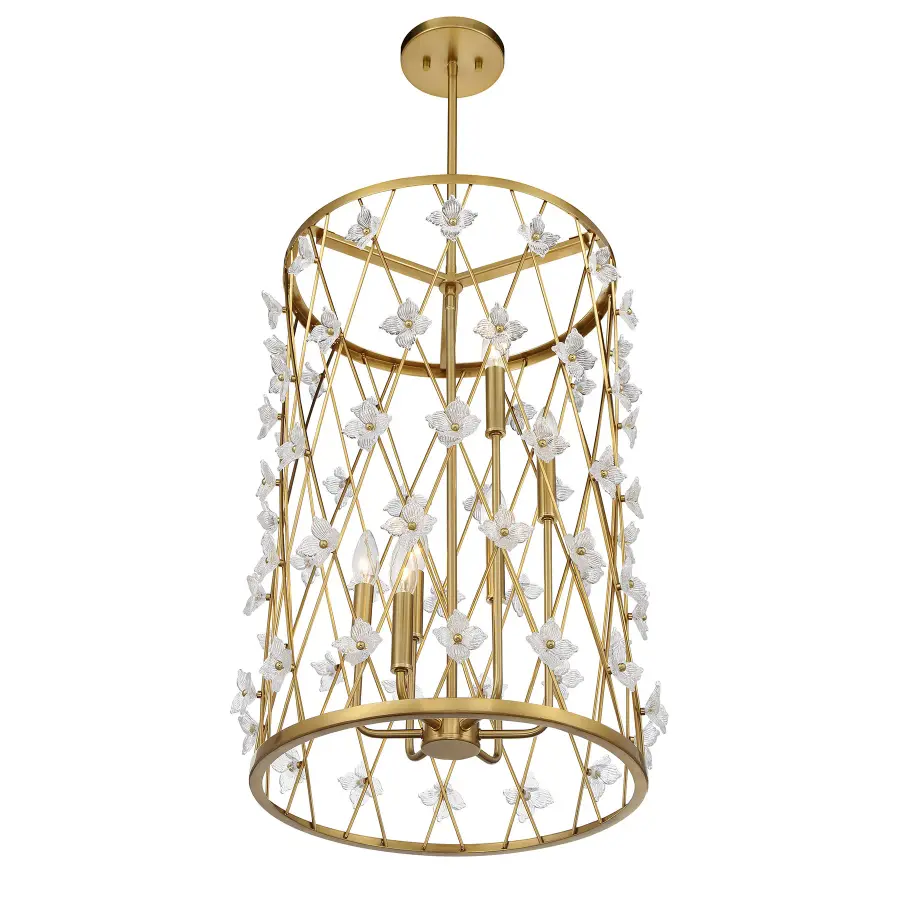 Bailey 6-Light Pendant in Warm Brass - Image 4