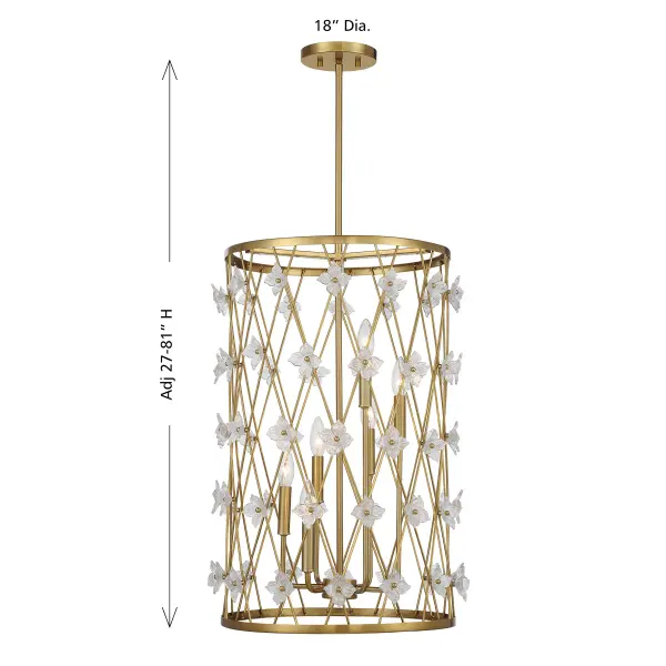 Bailey 6-Light Pendant in Warm Brass - Image 6