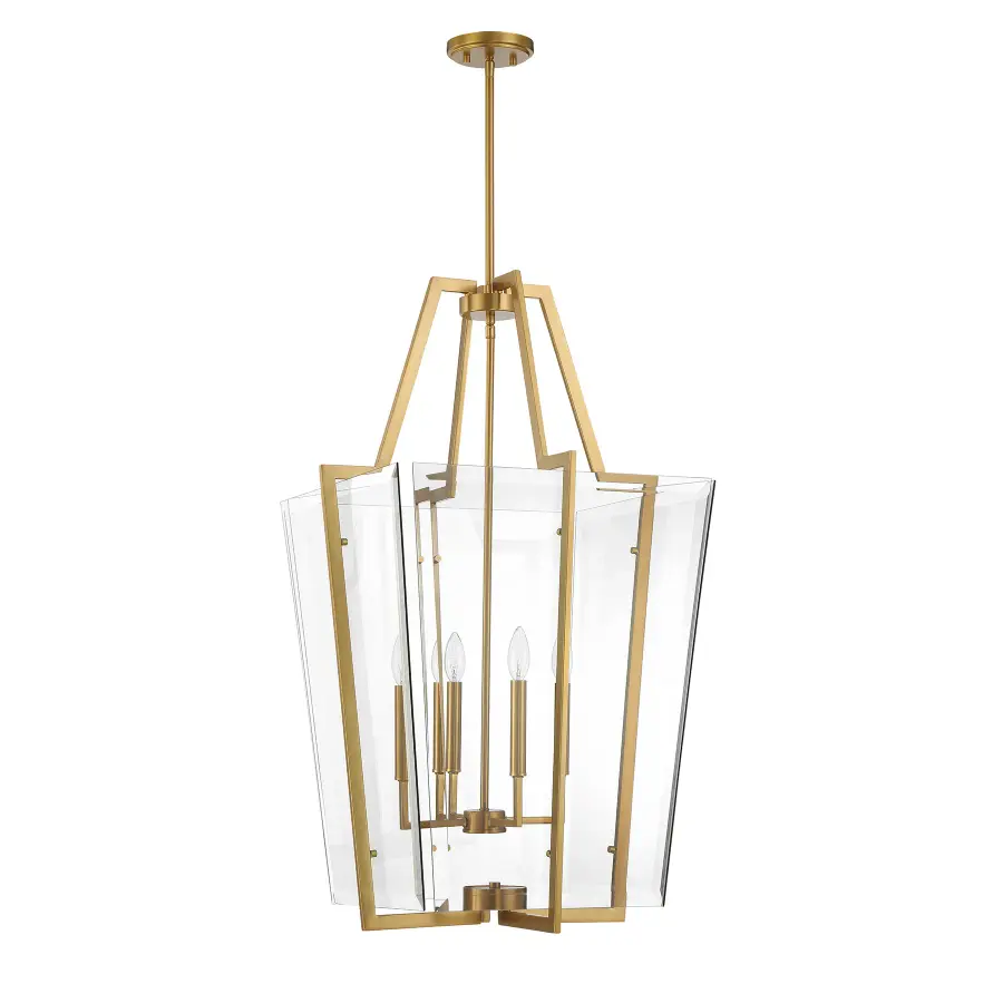 Farell Four Light Pendant in Warm Brass - Image 2