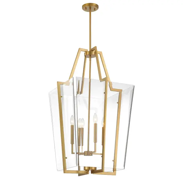 Farell Four Light Pendant in Warm Brass - Image 3