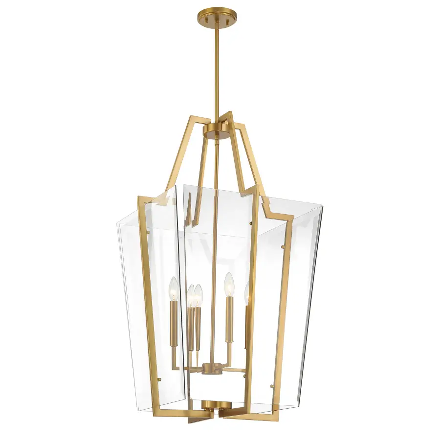 Farell Four Light Pendant in Warm Brass - Image 3