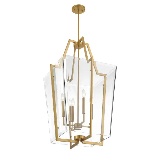 Farell Four Light Pendant in Warm Brass - Image 4