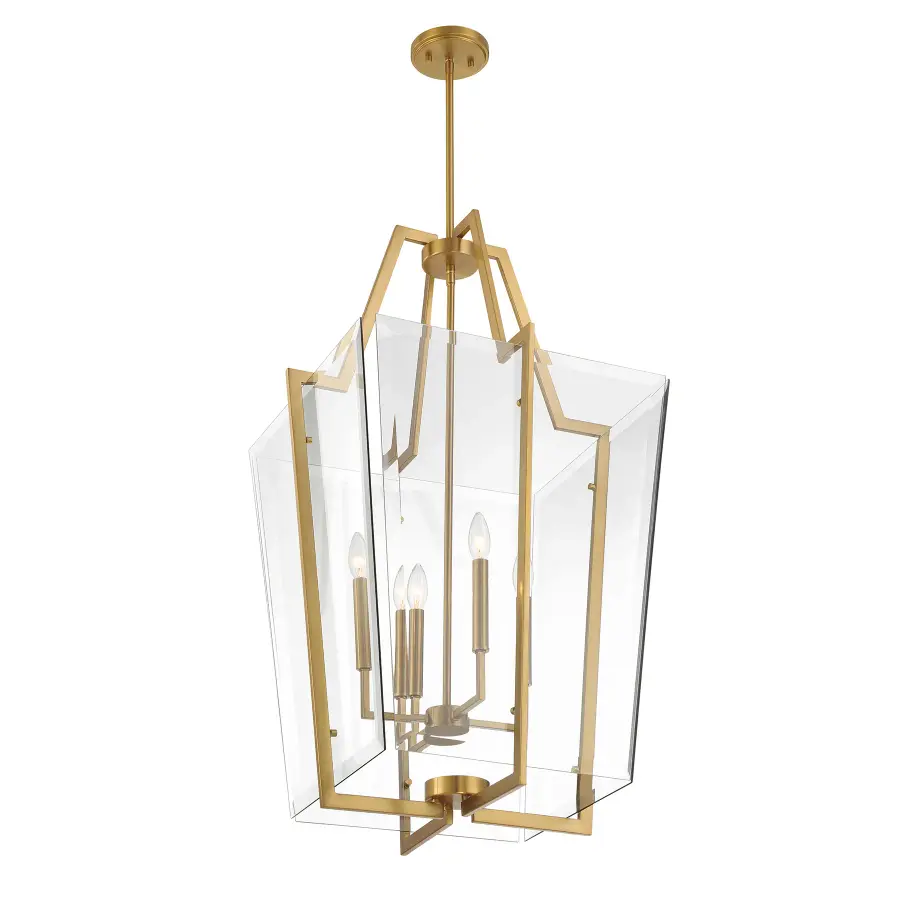 Farell Four Light Pendant in Warm Brass - Image 4