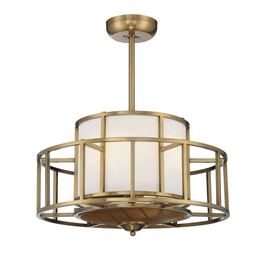 Oslo 4-Light Fan D'Lier in Warm Brass - Image 1