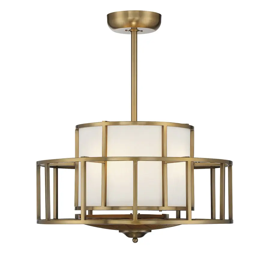 Oslo 4-Light Fan D'Lier in Warm Brass - Image 3