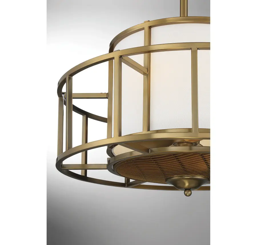 Oslo 4-Light Fan D'Lier in Warm Brass - Image 5