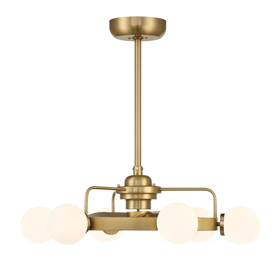 Gibson 6-Light LED Fan D'Lier in Warm Brass - Image 1