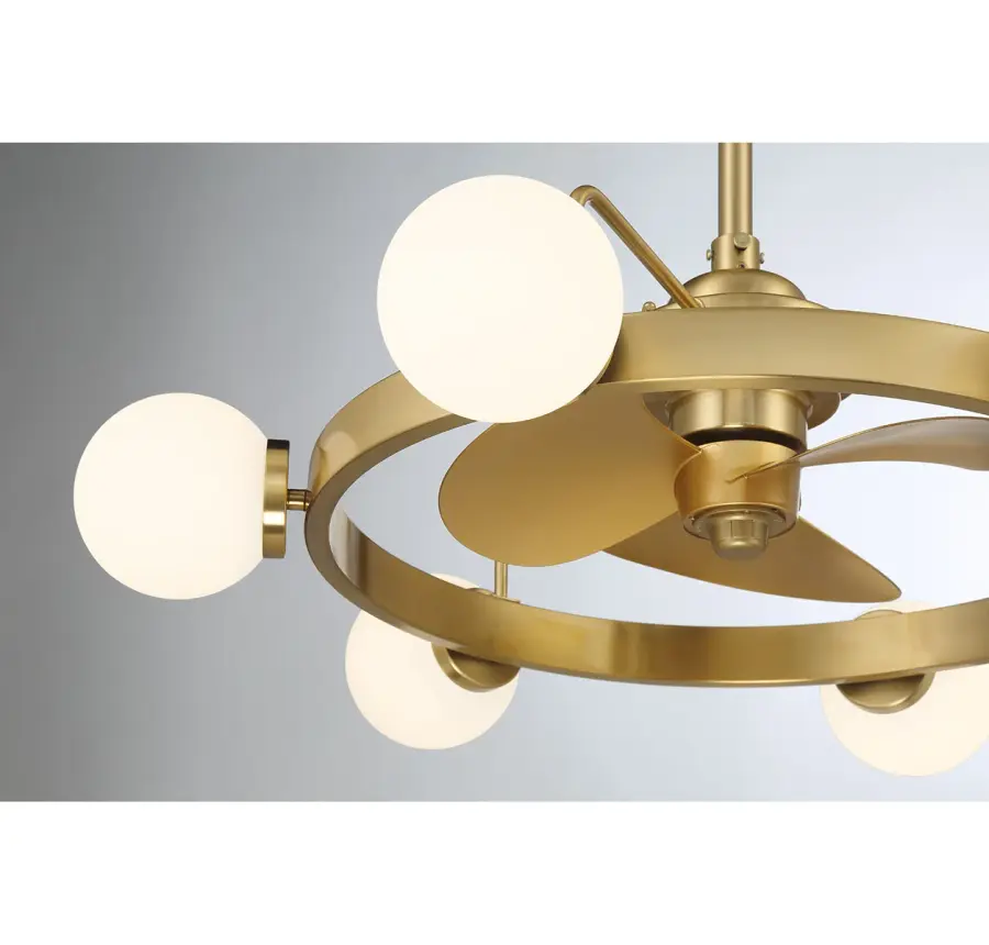 Gibson 6-Light LED Fan D'Lier in Warm Brass - Image 6