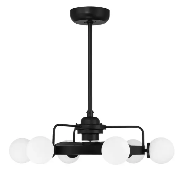 Gibson 6-Light Fan D'Lier in Matte Black - alternate view