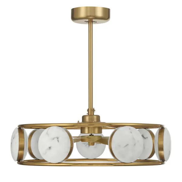 Castra LED Fan D'Lier in Warm Brass - alternate view