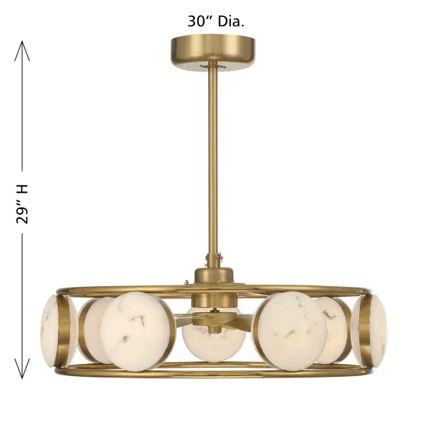 Castra LED Fan D'Lier in Warm Brass - Image 8