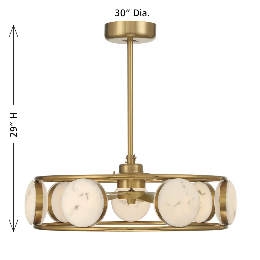 Castra LED Fan D'Lier in Warm Brass - Image 8