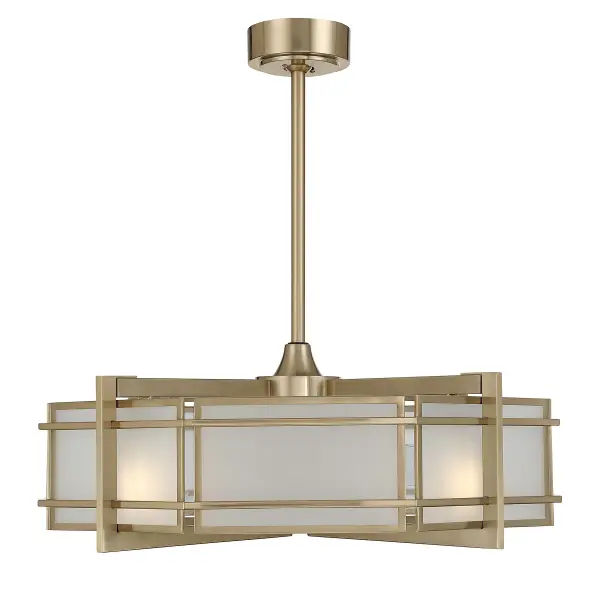 Canterbury 4-Light Fan D'Lier in Noble Brass