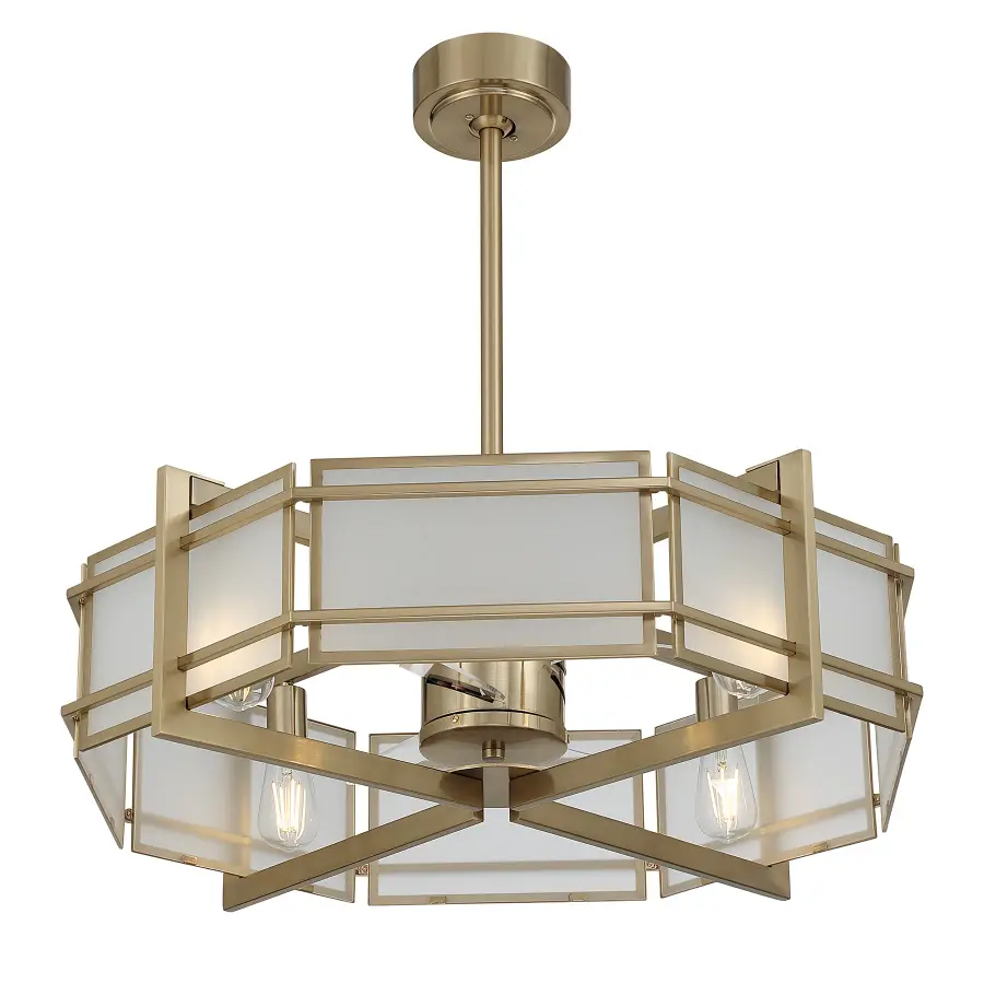 Canterbury 4-Light Fan D'Lier in Noble Brass - Image 4
