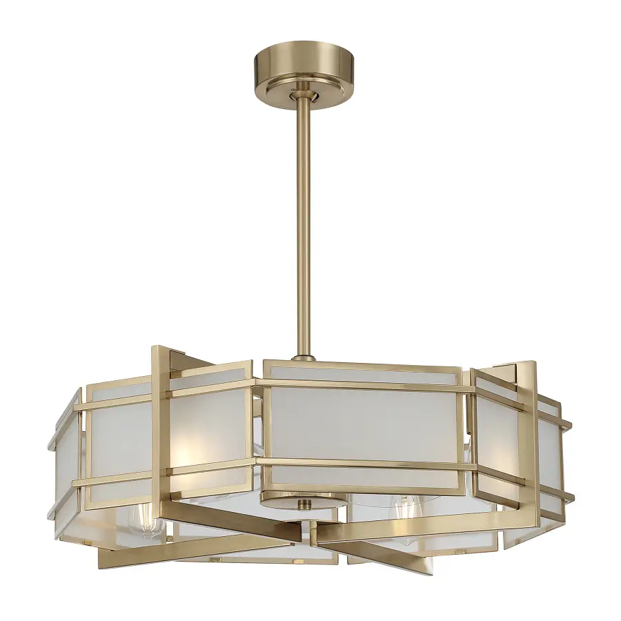 Canterbury 4-Light Fan D'Lier in Noble Brass - Image 5