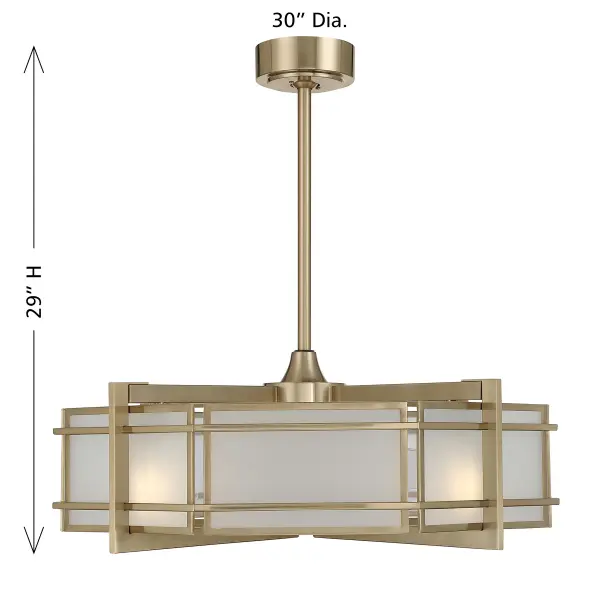 Canterbury 4-Light Fan D'Lier in Noble Brass - Image 8
