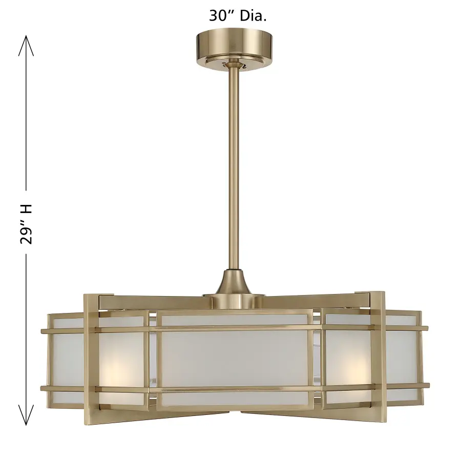 Canterbury 4-Light Fan D'Lier in Noble Brass - Image 8
