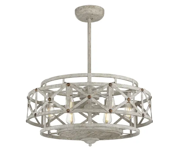 Colonade 6-Light Fan D'Lier in Provence with Gold Accents