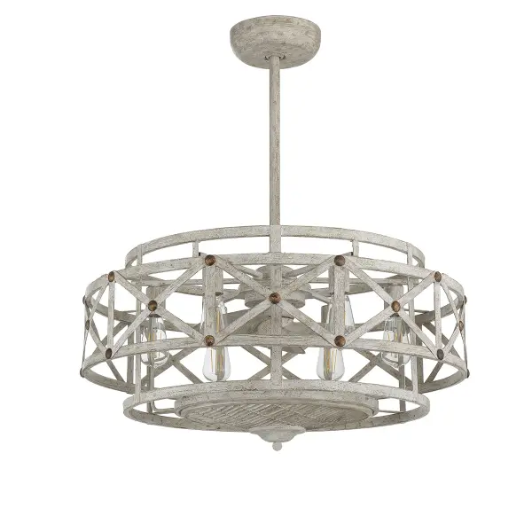 Colonade 6-Light Fan D'Lier in Provence with Gold Accents - alternate view