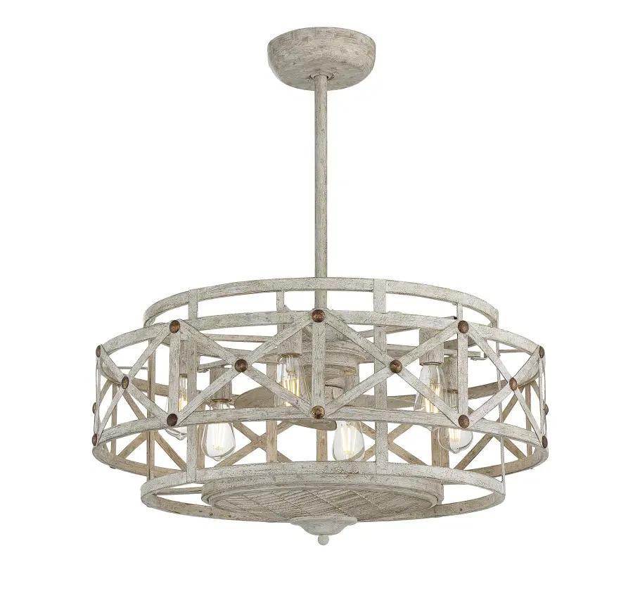 Colonade 6-Light Fan D'Lier in Provence with Gold Accents - Image 5