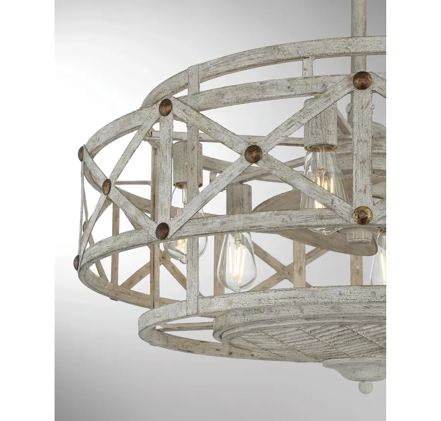 Colonade 6-Light Fan D'Lier in Provence with Gold Accents - Image 6