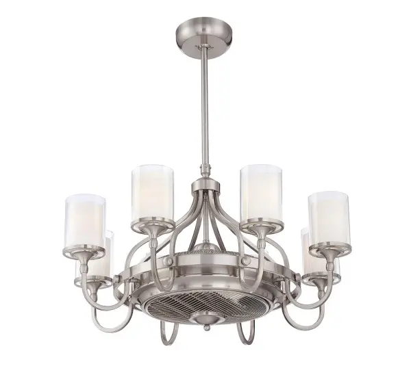 Etesian 8-Light Fan D'Lier in Satin Nickel - alternate view