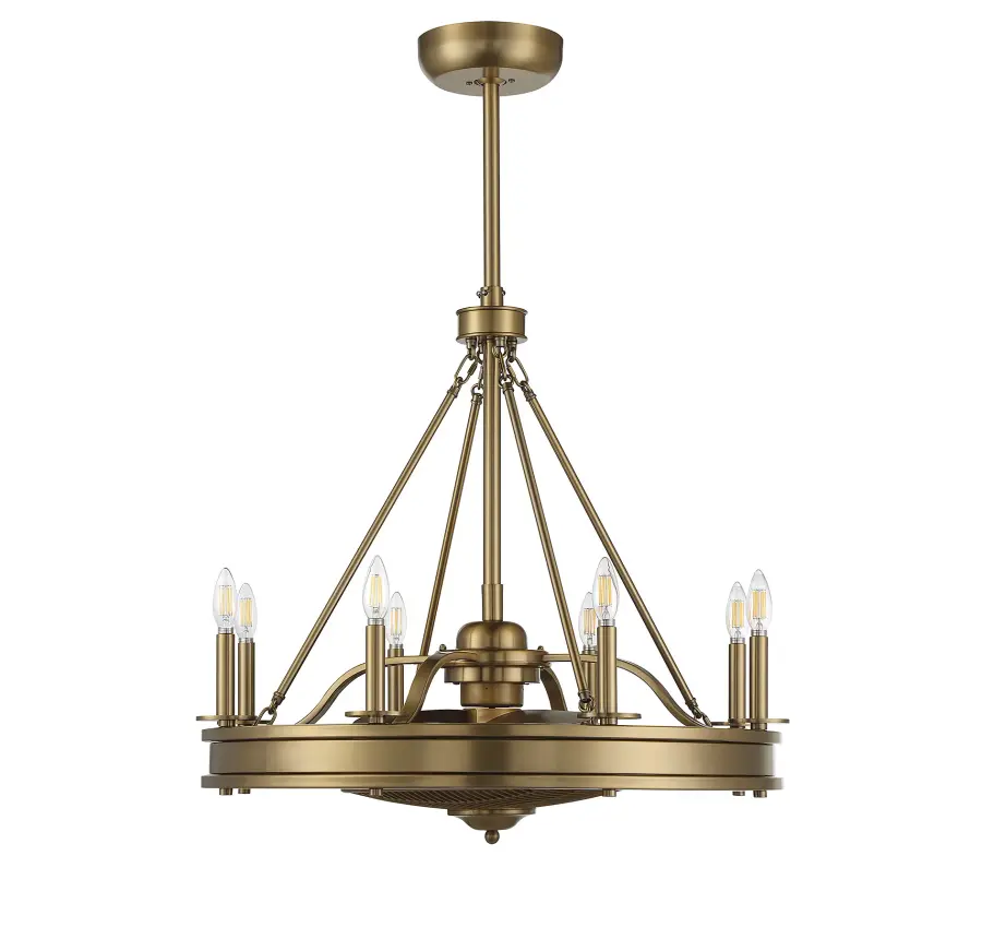 Lyon 8-Light Fan D'Lier in Warm Brass - Image 2
