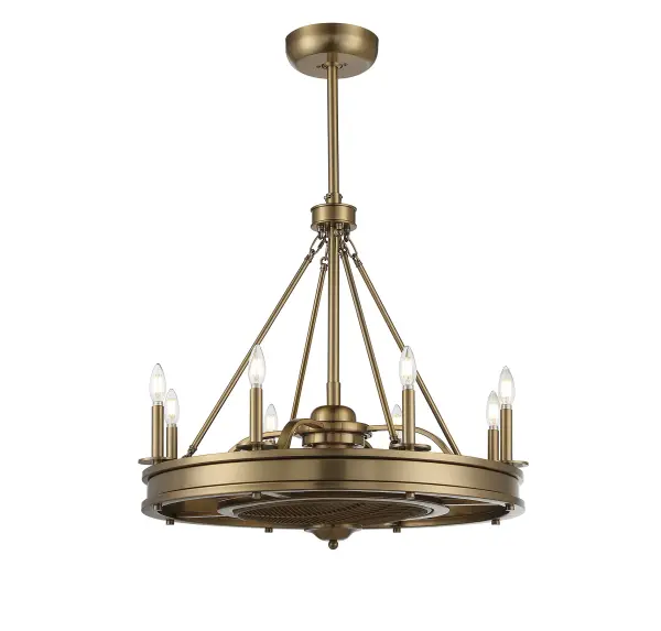 Lyon 8-Light Fan D'Lier in Warm Brass - Image 3