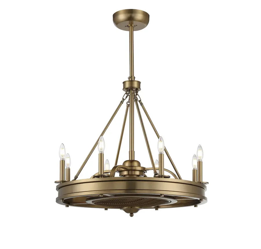 Lyon 8-Light Fan D'Lier in Warm Brass - Image 3