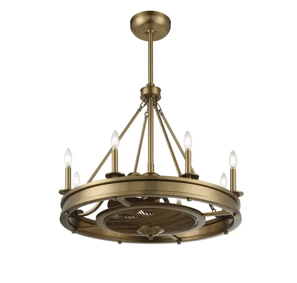 Lyon 8-Light Fan D'Lier in Warm Brass - Image 4