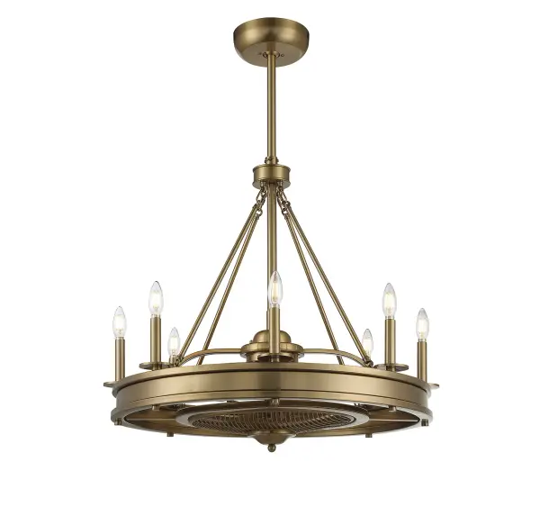 Lyon 8-Light Fan D'Lier in Warm Brass - Image 5