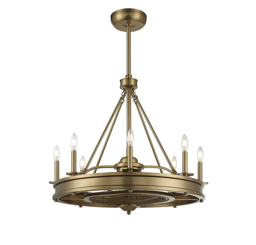 Lyon 8-Light Fan D'Lier in Warm Brass - Image 5