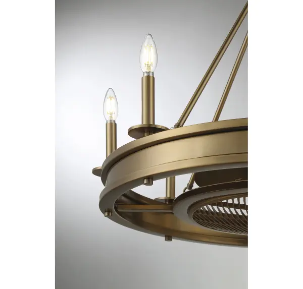 Lyon 8-Light Fan D'Lier in Warm Brass - Image 6