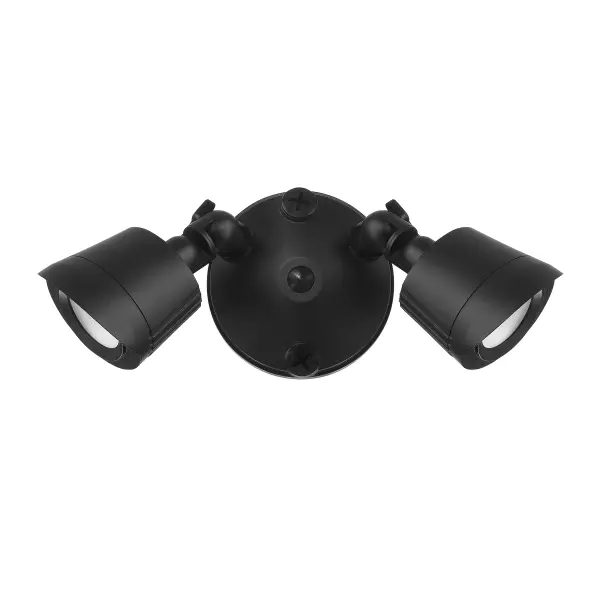 This dual-head LED flood light delivers 1590 lumens of warm 3000K light in a compact, weather-resistant design. Perfect for illuminating entryways, patios, and outdoor living spaces with energy-efficient integrated LEDs. - alternate view